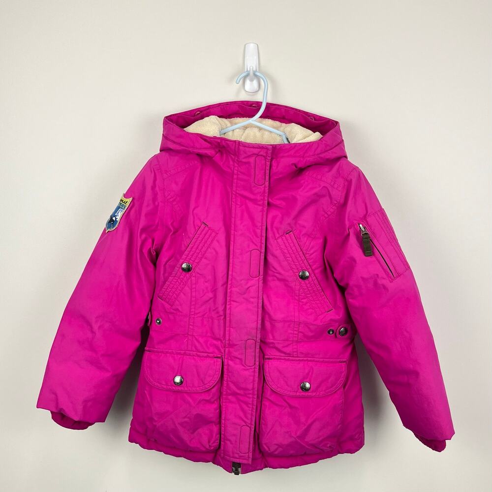 Lands' End Kids Expedition Fleece Lined Waterproof Insulated Winter Parka M 5-6